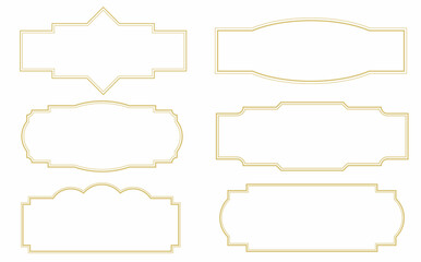 シンプルな金の装飾フレーム素材セット