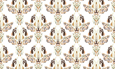 Abstract ethnic geometric pattern Border indian floral Aztec embroidery border seamless patterns.design for background or wallpaper.