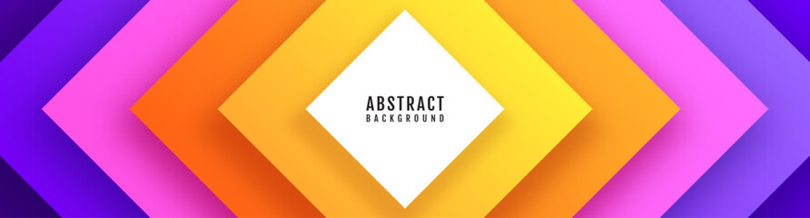 3D white abstract background overlap layer on bright space with colorful squares effect decoration. Modern graphic design element cutout style concept for web banner, flyer, card or brochure cover