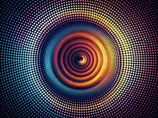 Dotted Halftone Spiral Design Element with Rings for Modern Backgrounds and Creative Projects in Graphic Design and Digital Art