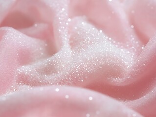 Fototapeta premium Close-up of pink fabric with glitter.