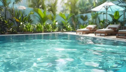 Obraz premium Serene Pool with Lush Greenery