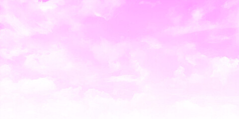 Pink sky with white clouds. Vector file