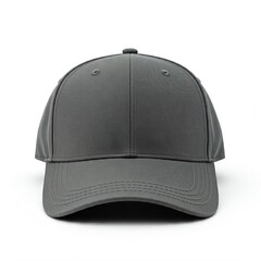 gray baseball cap mockup isolated on white background