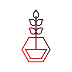 plant gradient icon with white background vector stock illustration