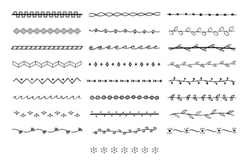 Fototapeta premium geometric border doodle set