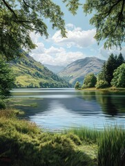 Beautiful views of a lake in the Lakes District.