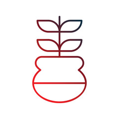 plant gradient icon with white background vector stock illustration