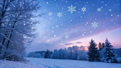 Fototapeta premium blue christmas snowfall background