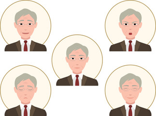 「上司の喜怒哀楽」ベクターイラストセット