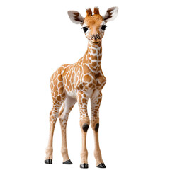 Fototapeta premium A baby giraffe on a transparent background.