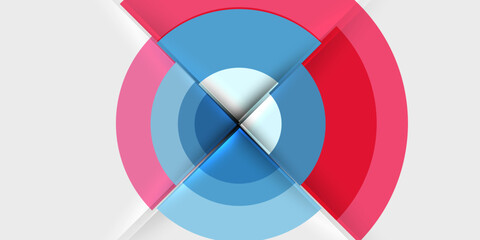 Obraz premium Circle and semi circle geometric background. Vector Illustration For Wallpaper, Banner, Background, Card, Book Illustration, landing page