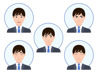 「ビジネスマンの喜怒哀楽」ベクターイラストセット