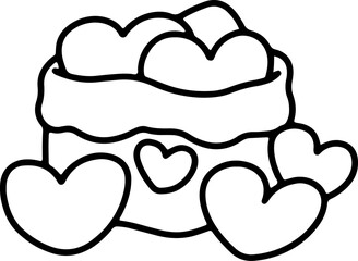 
Valentine's Day Love Cute Hand-Drawn  Coloring
