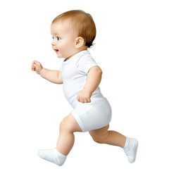 a happy running child isolated on transparent background