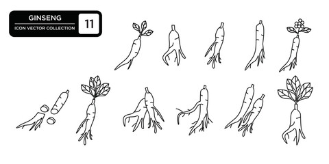Ginseng Icons collection, editable and resizable vector icon templates.