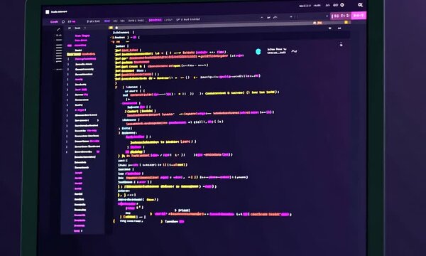 A dark-themed code editor displaying programming code with colorful syntax highlighting.