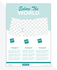 Travel flyer or poster brochure design layout