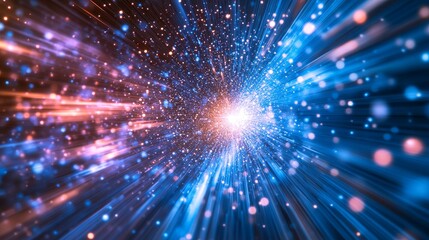Obraz premium Abstract Tunnel of Light and Color with Glowing Particles