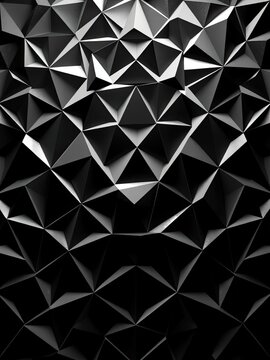 Halftone triangle geometric pattern in black and white, featuring interlocking triangles of varying sizes , minimalist design, triangle pattern, geometric artwork