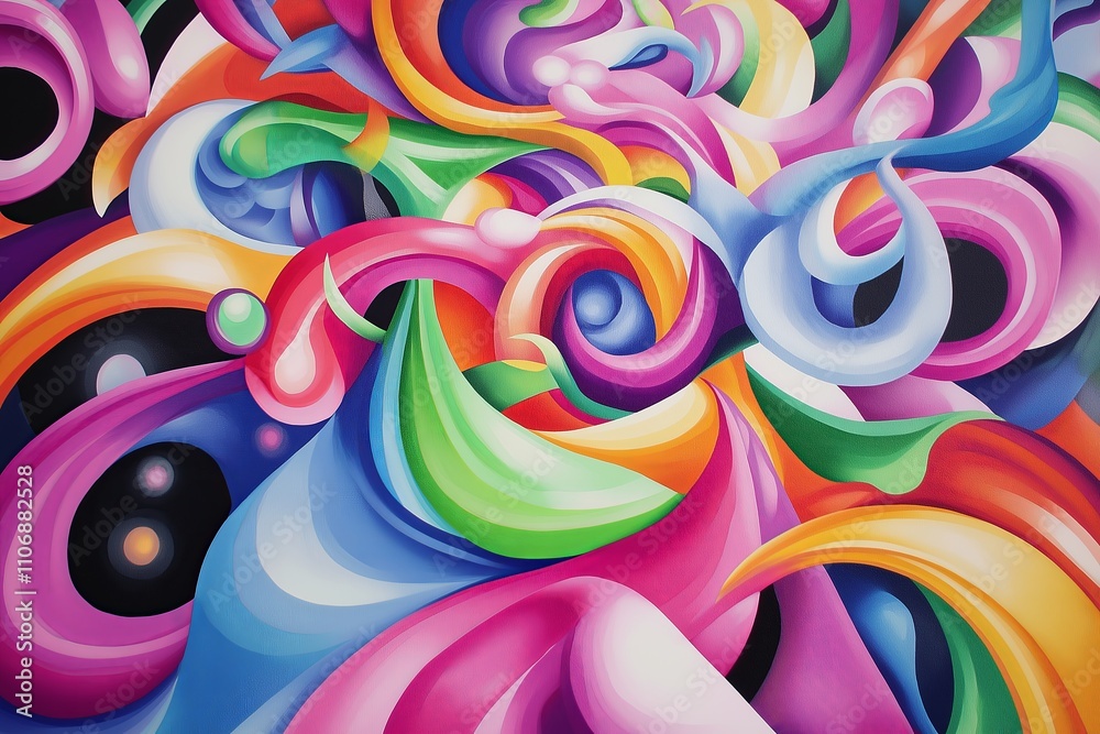 Poster A swirling vortex of vibrant colors and intricate patterns.
