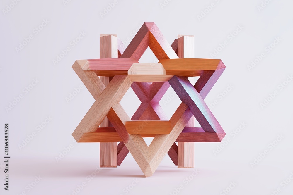 Poster A photorealistic render of impossible geometric structures.