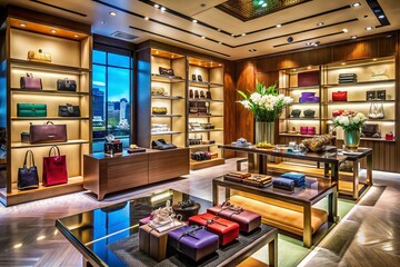 Elegant Display of Modern Luxury Products in a Sophisticated Setting with Soft Lighting and Minimalist Design Elements, Highlighting Textures and Quality Finishes