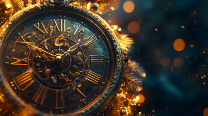 Obraz premium Clock Countdown New Year illustration Background