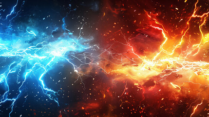 " 相対的な赤と青のエナジーのバックグラウンド "