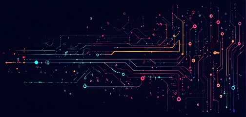 Illustration of abstract stream Artificial intelligence, Big data