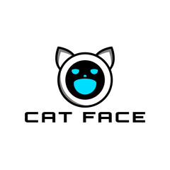 cat face logo design for your brand or etc