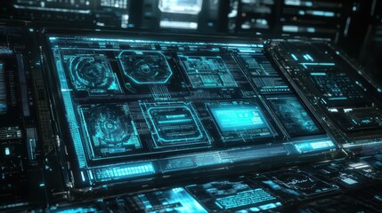 Obraz premium An artistic representation of a futuristic computer integrated with artificial intelligence technology