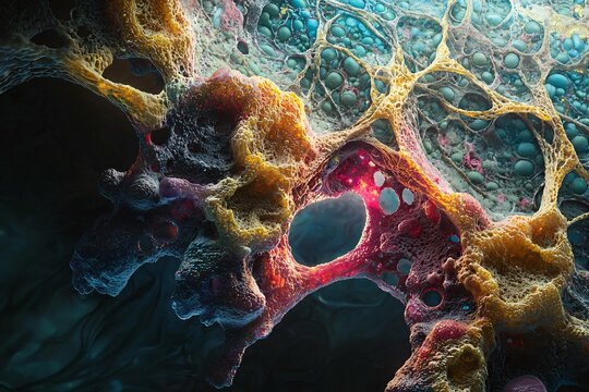 A microscopic view reveals the intricate structures of ectoderm cells, underscoring their vital role in human development and biology.
