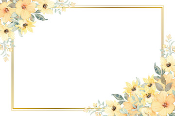 Watercolor flower frame background for wedding, birthday, card, background, invitation, wallpaper, sticker, decoration etc.