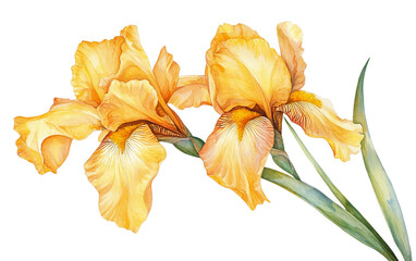 Stunning Iris Bloom isolated on transparent Background