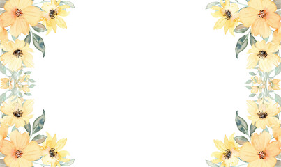 Watercolor flower frame background for wedding, birthday, card, background, invitation, wallpaper, sticker, decoration etc.