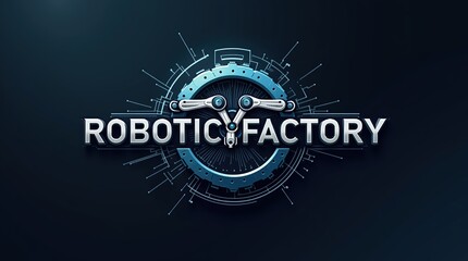 Sleek Modern Logo Design Featuring Robotic Arms and Metallic Precision