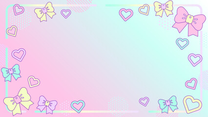 かわいい動画配信用の背景12　リボンハート柄