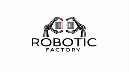 Innovative Robotic Factory Logo with Precision and Style