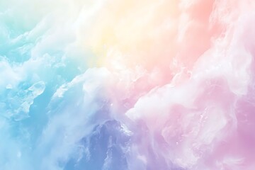 Fototapeta premium Pastel-colored cloudscape, dreamy, soft, light, airy.
