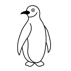 Hand drawn penguin outline illustration