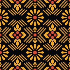This seamless geometric pattern design is perfect for textile and fabric projects. Featuring bold, striking, and modern elements, this vector illustration brings a vibrant and contemporary touch.
