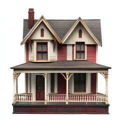 Naklejka premium A house on isolated on white background