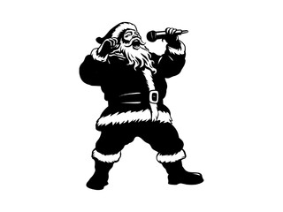 Santa Singing Festive Silhouettes Art