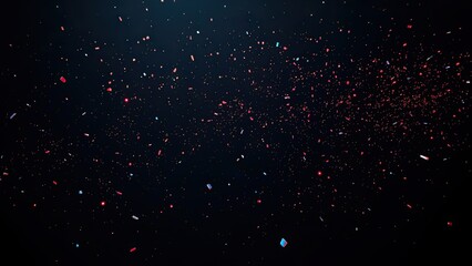 Fototapeta premium Sparkling metal shards scattered on a dark canvas , iridescent fragments, glittering fragments