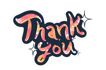 This is a graphical lettering of “Thank you.