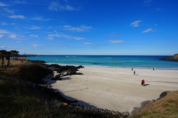 wonderful seascape with seaside walkway and clear blue sea