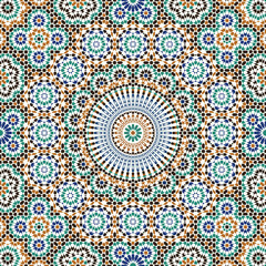 Seamless pattern in Moroccan style,Geometric background,Islamic traditional ornament,Vector illustration.