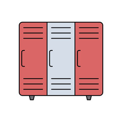lockers color line icon with white background vector stock illustration