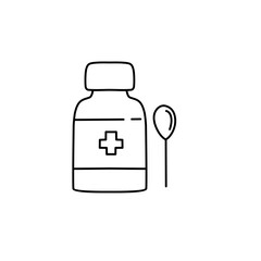 medical syrup line icon